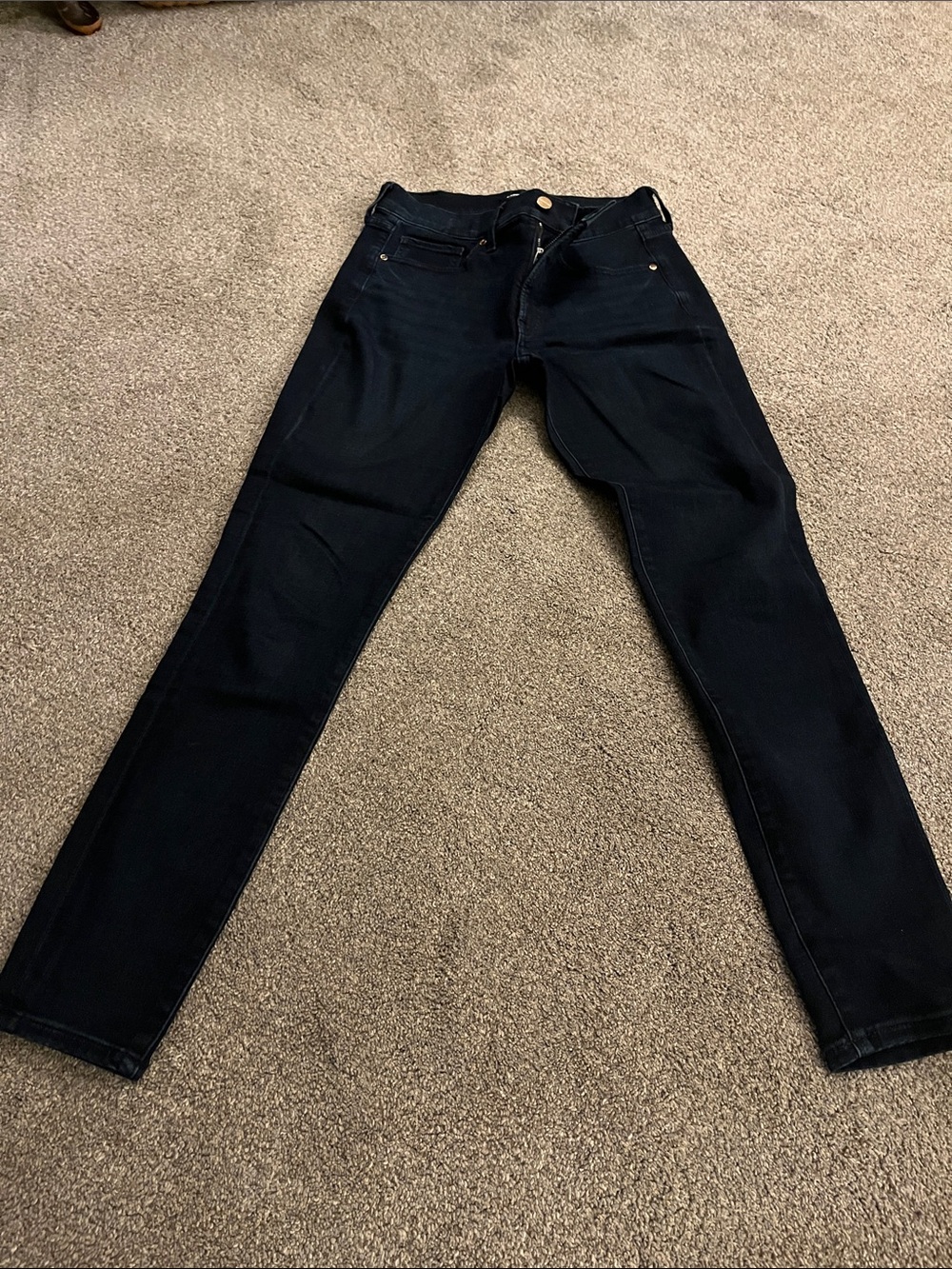 Express Dark Wash Skinny Leg Jeans - dark navy